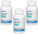 MAJOR Fish שמן 500 מ"ג Softgels - אומגה 3 שמן שמן שמן תוספי תזונה - 130 הרוזן (3 Pack)
