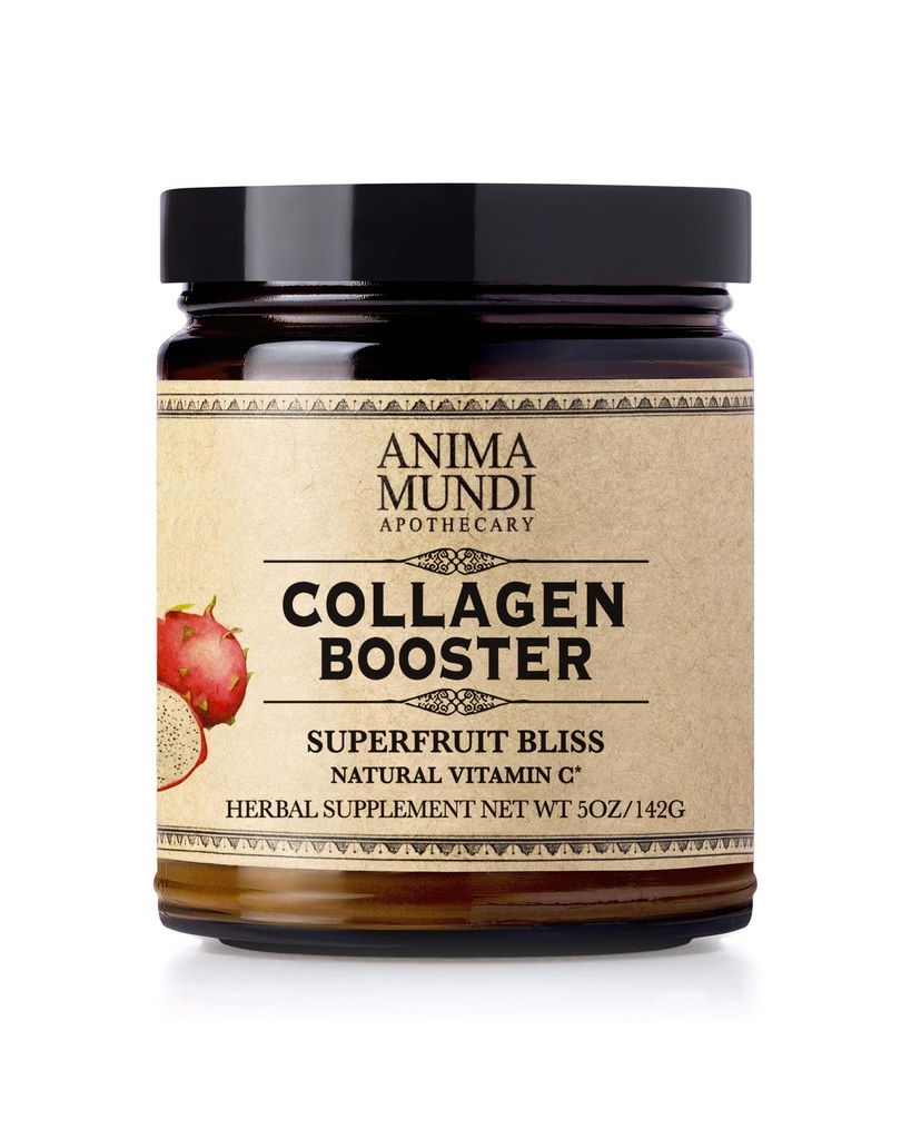 Anima Mundi Apothecary Vegan Collagen Booster אבקת, Superפרי Bliss - תוסף יופי לעור, שיער וציפורים - אבקת תמיכה קולג'ן עבור Glowing Skin - Easy drink Mix-in (5oz)