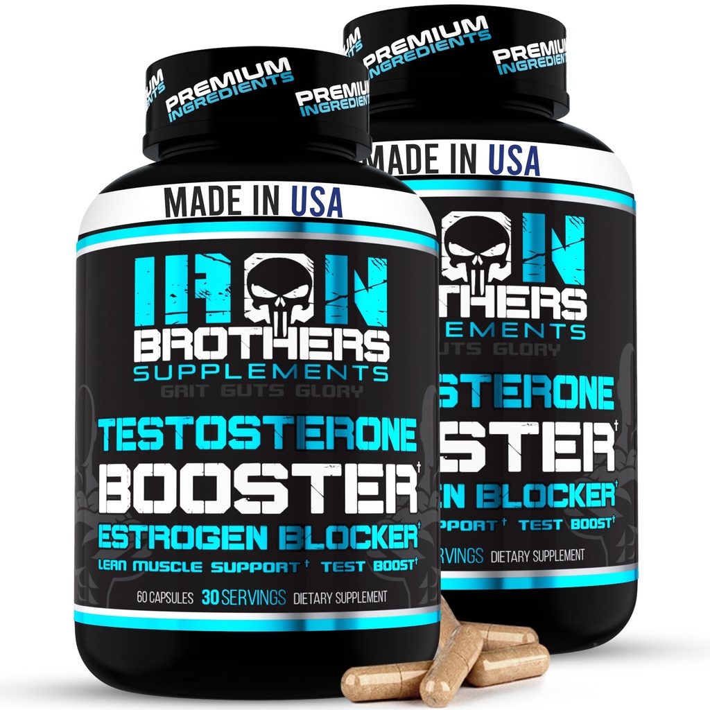 Test Booster for Men with Estrogen Bloer - Anti-Estrogen Dietary Supplement - Natural Aromatase Inhibitor - הגדלת Libido & Power 60 קפסולות - צמיחה שרירים - ירידה במשקל (2 בקבוקים)