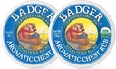 Badger - Aromatic Chest Rub, Eucalyptus & Mint, אורגני מוסמך, Soothing Vapor Rub with Eucalyptus Essential Oils, Baby Chest Rub, Vapor Rub Ointment, 0.75 oz - 2Pack