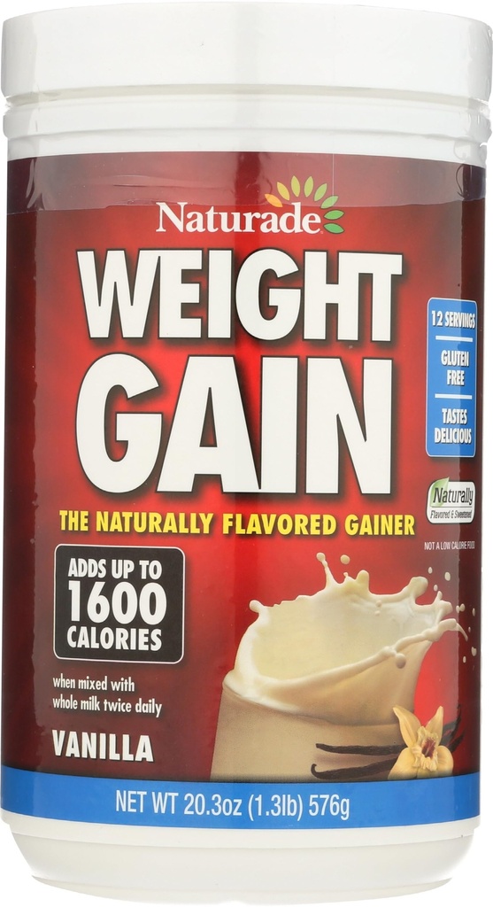 NATURADE Sugar Free Weight Gain Powder, 20.3 OZ