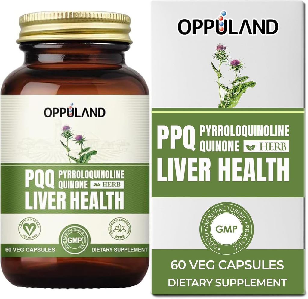 PQQ + Herbs Liver Supports-PQ Liver תוסף - Pyrroloquinoline Quinone עם חלב תמצית טרחה עבור Liver Health 60 Veg כמוסות Vegs