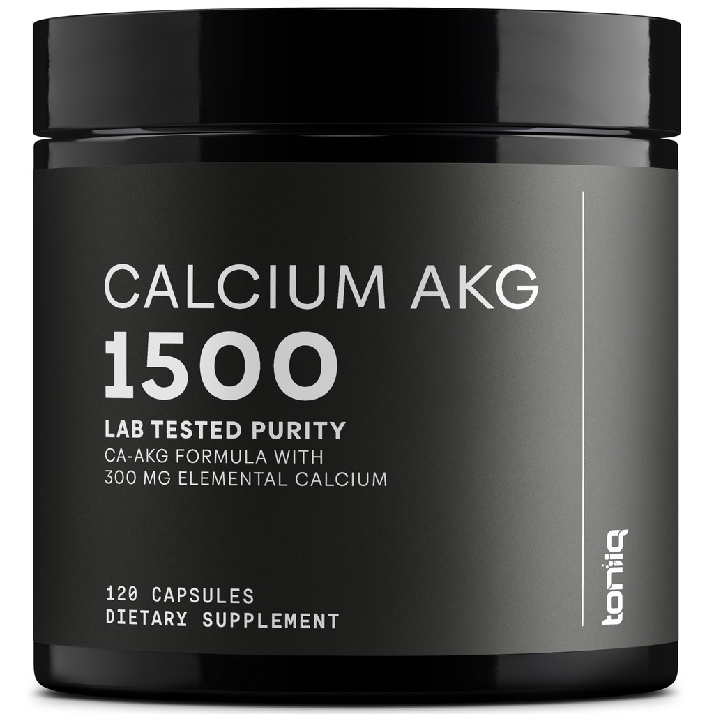 Toniek 1500 מ"ג Ultra High Purity Ca AKG תוסף - 99%+ Highly Purified and Bioavailable Calcium Alpha-Ketoglutarate - Calcium AKG Longevity תוסף - 120 קפסולות צמחוניות