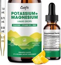 Potassium Magnesium Glycinate תוסף - High Absorption Magnesium Complex Drop with Calcium, Potassium, ויטמין D3 & Zinc for Sleep,Leg Cramps, השרירים & האנרגיה, סוכר חינם & Vegan 2 Fl Oz Oz