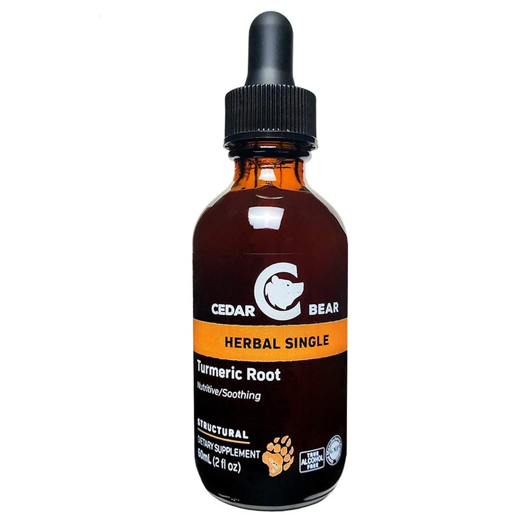 Cedar Bear Turmeric Root (Curcuma Longa) תוספי צמחי נוזלי התומכים בפעילות תאית בריאה, ו Stimulates Immune function 2 Fl Oz