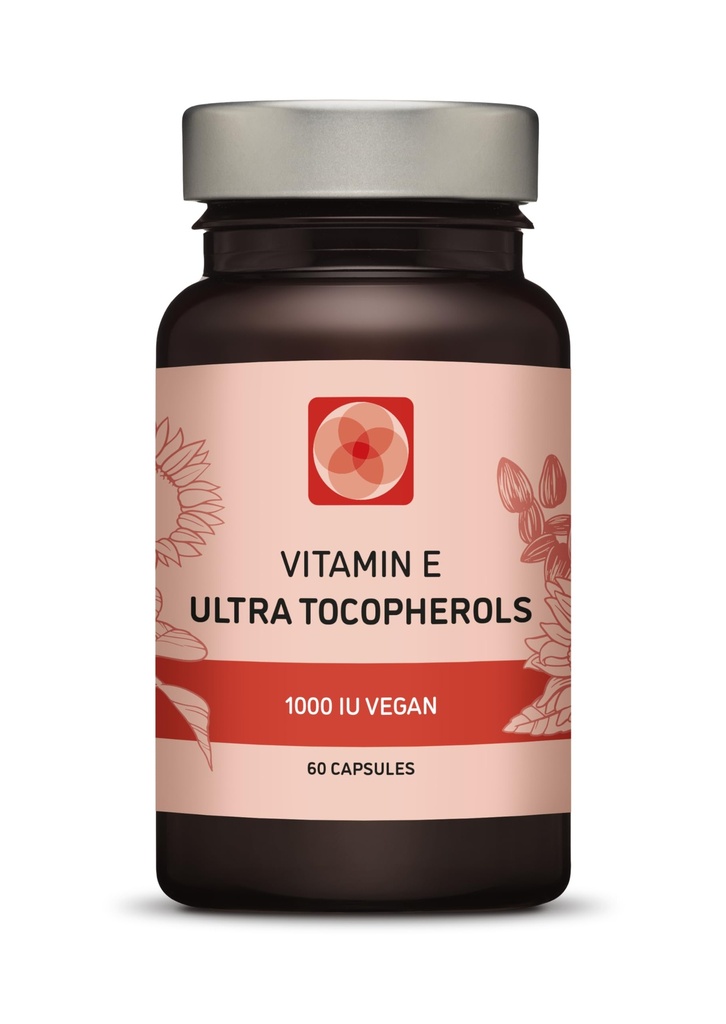 ויטמין E 1000 IU Ultra Tocopherol 450 מ"ג ויטמין E טבעוני - All 4 Tocopherols - Alpha Tocopherol + Beta Tocopherol + Gamma Tocopherol + Delta Tocopherol - ייחודי d אלפא 82