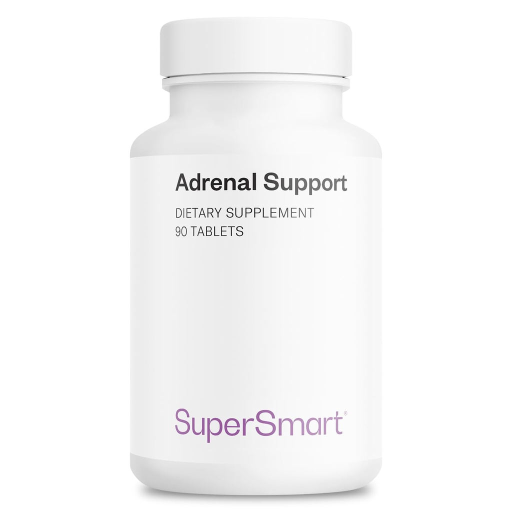 SuperSmart - Adrenal Support (Advanced Formula) - עם Rhodiola Rosea, Holyזיל Tulsi, Magnesium - Fitogenic Herbs | Non-GMO & Gluten Free - 90 טבליות