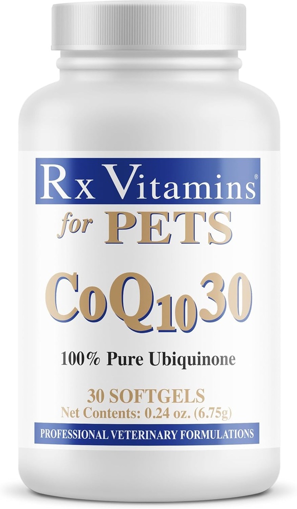 ויטמין Rx עבור חיות COQ10-30 עבור כלבים וחתולים - כיתה תרופות Ubiquinone - 30 Softgels