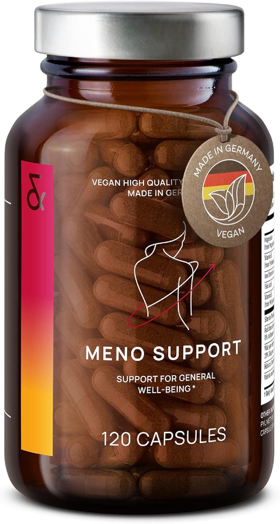 CLAV Meno Balance - Menopause Support - עם Wild yam Root, Red Clover, סיביר Rhubarb - Hot Flash Relief, Mood Swings & Muti-Symptom Support -120 קפסולות