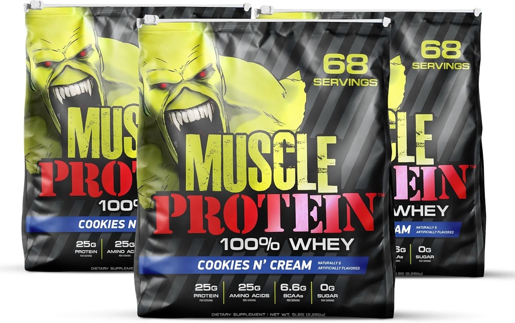 הורמון COLOSSAL LABS שומן חלבון פלאקר אבקת חלבון, 25,000 מ"ג Amino Acids / משרת, קר סינון (Packaging May Vary) (15 פאונד (Pack of 3), קובצי Cookie & Cream)
