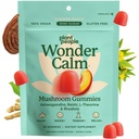 Plant People WonderCalm Mushroom Gummies - Ashwagandha תוסף טבעי Ease Stress & Boost Mood עבור מבוגרים ללא סוכר, גלטן או צבעים מלאכותיים, טבעוני-ידידותי, Peach Flavor, 60 הרוזן