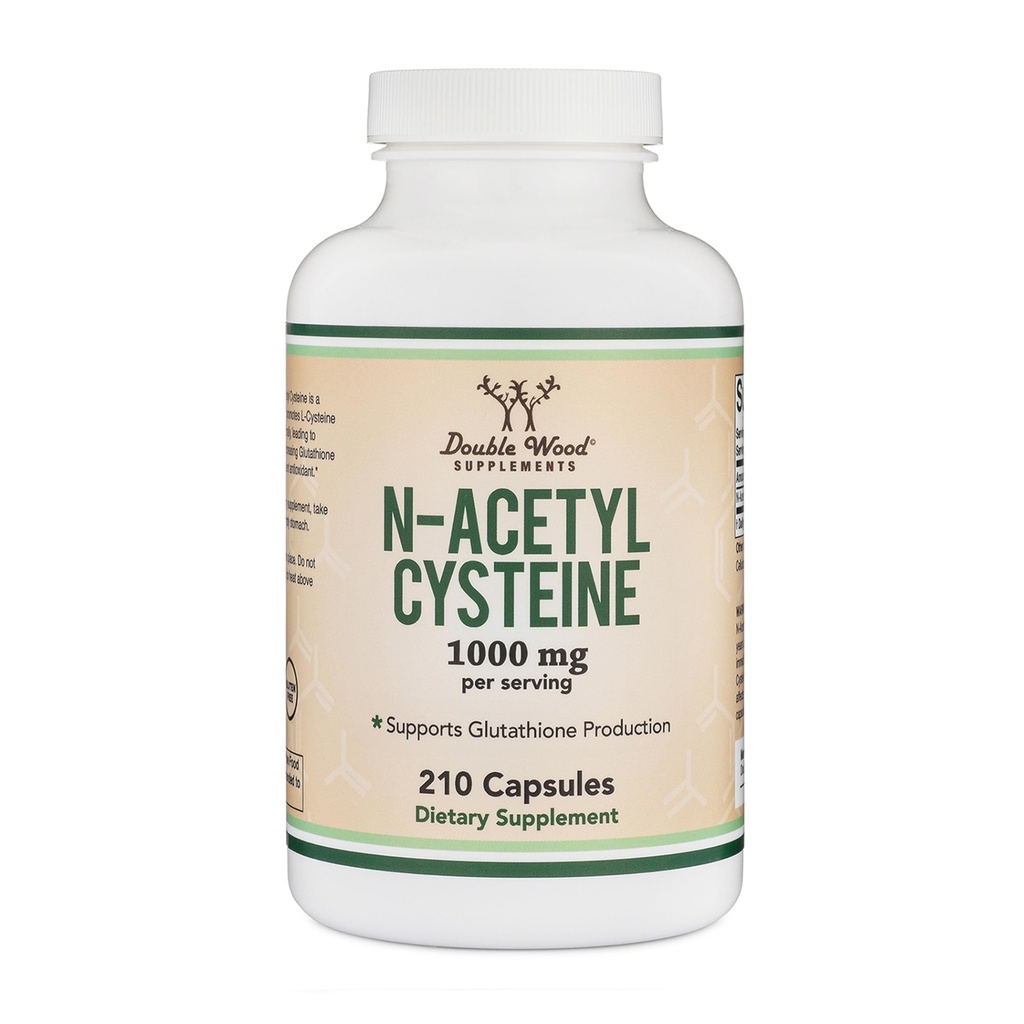 NAC תוסף N-Acetyl Cysteine (1,000 מ"ג פרי לשרת 500 מ"ג Per Cap, 210 קפסולות) (ה-Third Party Tested) עם Odor Masking טכנולוגיה כדי Boost Glutathione רמות על ידי Double Wood