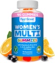 Multivitamin Gummy for Women by Feel Great ויטמין Co | Multi Chewable Gummy תוספת עם ויטמין A, B-6, B-12, C, D, E, Biotin, Choline, Folic Acid, Zinc & More