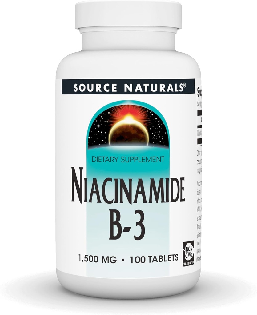 מקור Naturals Niacinamide B-3-1500 מ"ג, 100 טבליות