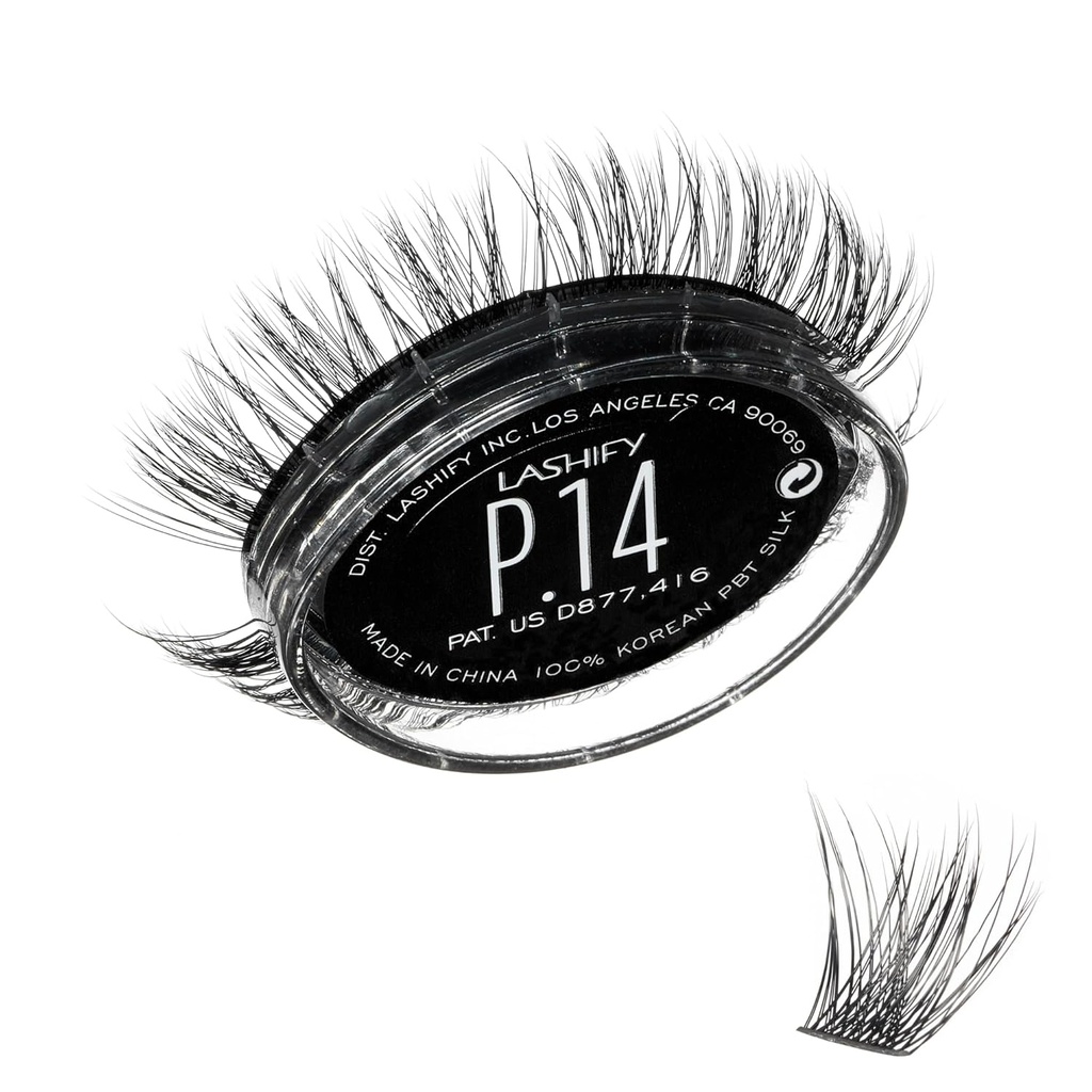 Lashify Plushy 14mm Gossamer Lashes בשחור, Easy DIY שקר Lashes עבור וולומאין עדיין טבעי מראה