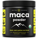 אבקת Maca אורגנית - פרואני Grown Maca בלגן עם שורשים צהובים, שחור ואדום - גלטין עבור זמינות ביולוגית גבוהה - טבעי, טבעוני ולא GMO, 8oz