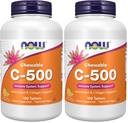 תוספי מזון, ויטמין C-500, Antioxidant Protection *, Orange Juice Flavor, 100 Chewable Lozenges (Pack of 2)