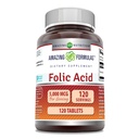 פורמולה מדהימה Folic Acid (Vitamin B9) תוסף | 5000 Mcg per Serve | 120 טבליות | Non-GMO | Gluten-Free | Made in USA