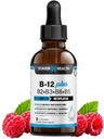 B12 Plus נוזל ויטמין B מורכב תוסף ויטמין B מורכב - 2 חודש אספקה - תוספת תמיכה אנרגיה - טבעוני - Non-GMO - Gluten Free - 2 Fl Oz