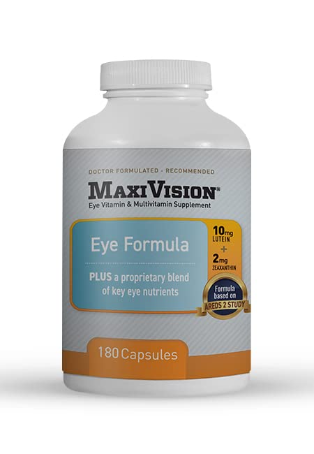 MaxiVision® עין פורמולה - ויטמין מבוסס על מחקר של AREDS 2 - Age-Related Macular Support (1 B, 180 קפסולות)