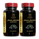 ACAI ברי לחלץ - Acai ברי פוריות, Açaí ברי (Euterpe oleracea) גלולות, Antioxidant-Rich אורגני, פיות סיבים - 2 בקבוקי 120 קפסולות