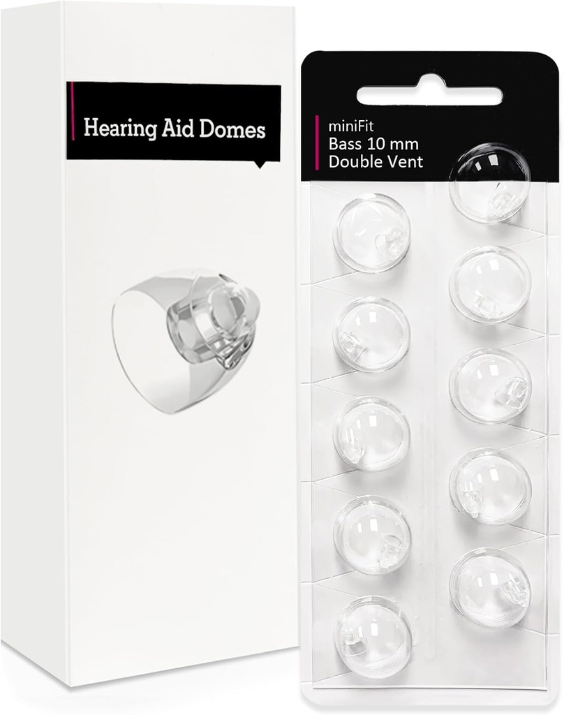 Double Vent 10mm-Hearing Aid Domes for Oticon Minifit, Oticon Hearing Aid Supplies, החלפת חלקים אביזרים יוניברסל Oticon Domes for Hearing Aids ניקוי Kits (10 Pcs)