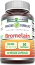 פורמולה מדהימה Bromelain 500 מ"ג 2400 GDU, 60 קפסולות Veggie | Non-GMO | Gluten Free | Made in USA