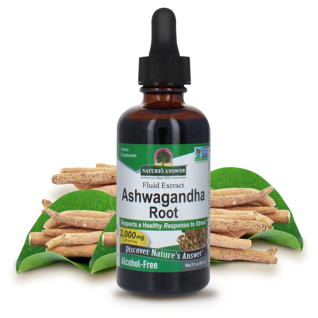 תשובתו של הטבע Ashwagandha Root | Herbal Supplement לשמור על תפקוד החיסון הבריא | תמיכה בגוף נגד מתח | Gluten-Free & Vegan 2oz
