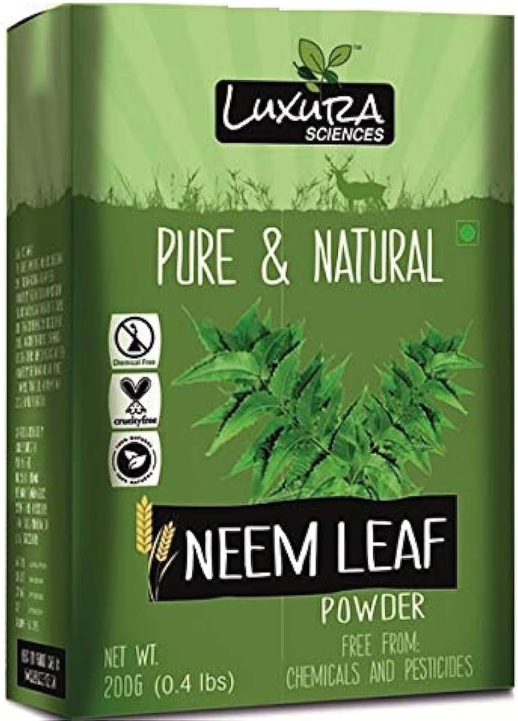 מדעי Luxura אורגני Neem Leaf אבקה עבור שיער, עור ובריאות הפה | תמיכה אוראלי Hygiene & Immune System