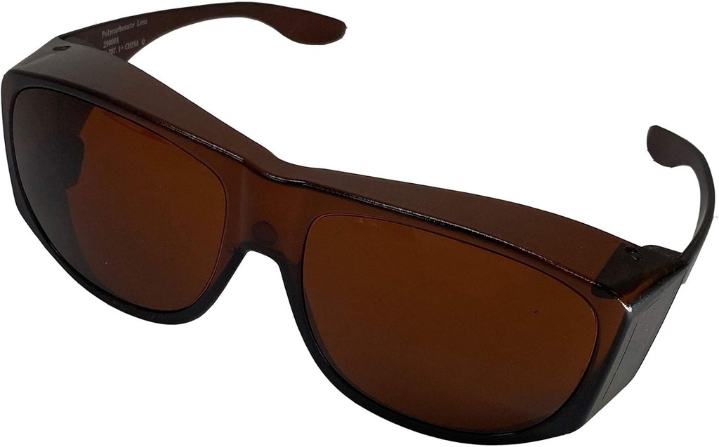 Sun Shield Fits-Over Sunglass, SS Polycarbonate II Amber, Unisex, Sunglass