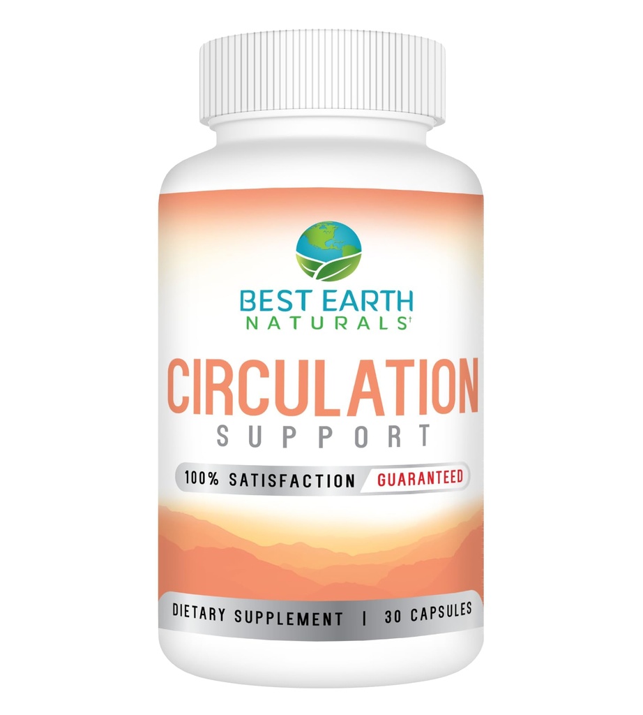 Best Earth Naturals Circulation תוסף - פורמולה מאוזנת לתמיכה ב- Optimal Circulatory Support - 30 קפסולות (30 ימים אספקה)