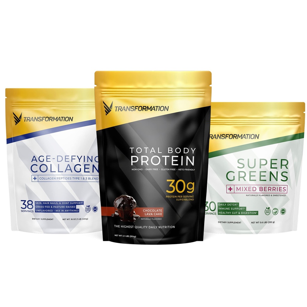 אבקת חלבון שוקולד טרנספורמציה | 30G Multi-Protein Superblend+ Grass-Fed hydrolyzed Collagen Peptides אבקת שיער, Skin, Nails+ אורגני Super Greens Superfood אבקת Immune & אנרגיה תמיכה