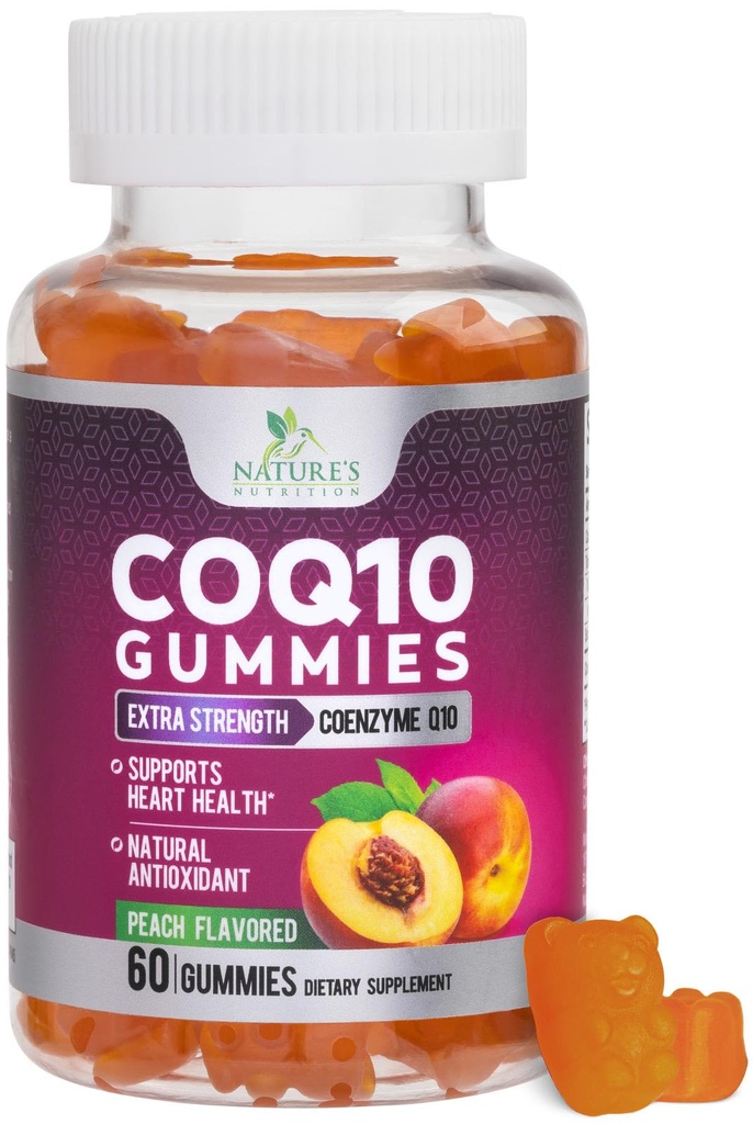 CoQ10 Gummies 100 מ"ג - 3X כוח, Absorption גבוהה, תוסף Antioxidant לתמיכה בריאות הלב אנרגיה ייצור, Ultra Coenzyme Q10 ויטמינים, Coq 10 תוספים, non-GMO - 60 CoQ10 חניכיים