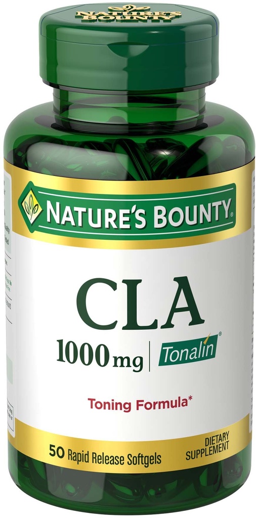 גלולות Bounty Tonalin ו תוספי תזונה, דיאטה ותמיכה גוף, 1000 מ"ג, 50 Rapid לשחרר Softgels