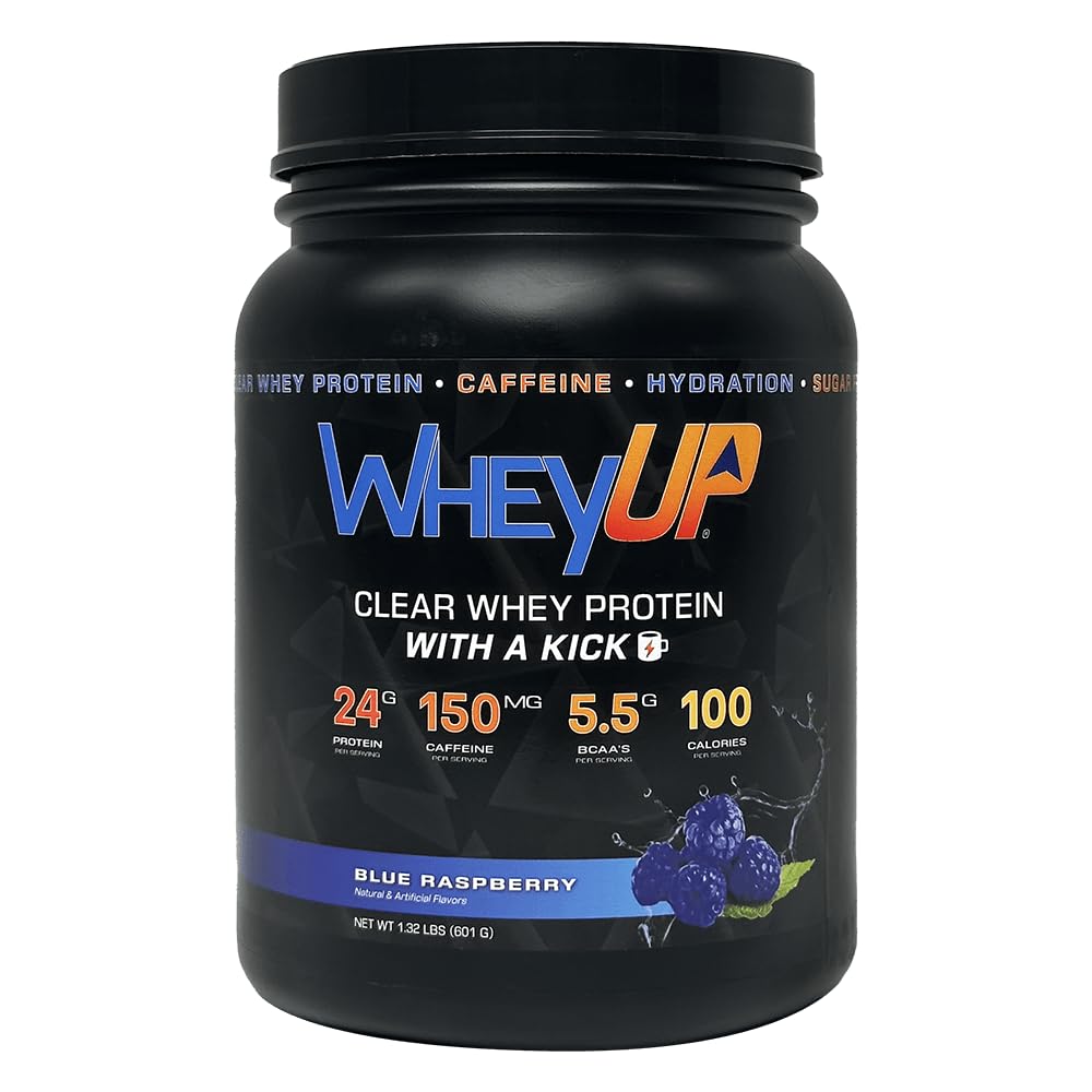 Lean Clear Whey Isolate - 24g חלבון + 150 מ"ג Caffeine - Blue Raspberry - Clear Whey חלבון אבקת - סוכר חינם - Keto-Friendly - Juice-Style Post Workout drink - 20 משרתות