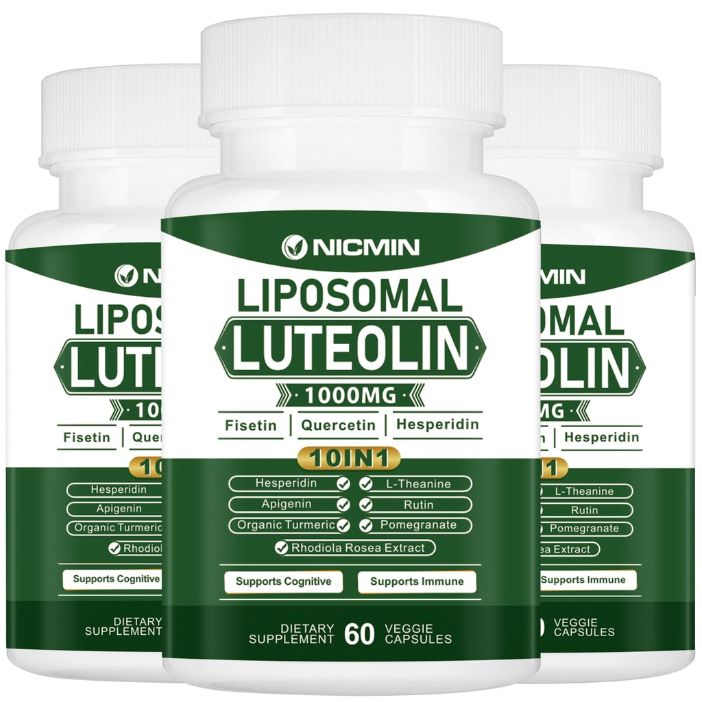 1000MG Liposomal Luteolin, Absorption המקסימלית, Potent Luteolin תוספת 180 קפסולות