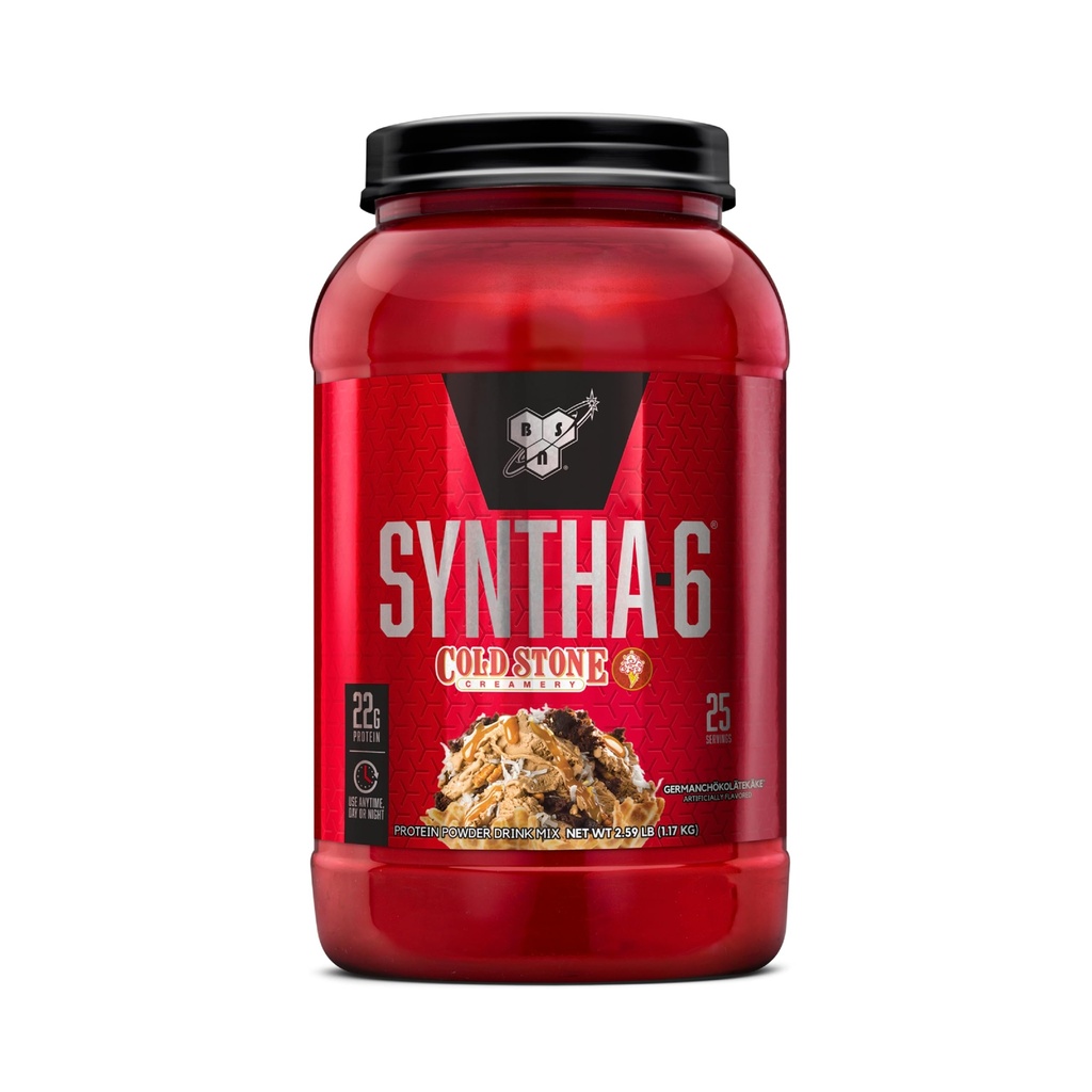 BSN Syntha-6 אבקת חלבון Whey, Cold Stone Creamery- Germanchökoläke Flavor, Micellar Casein, אבקת חלבונים חלב, 25 משרתים