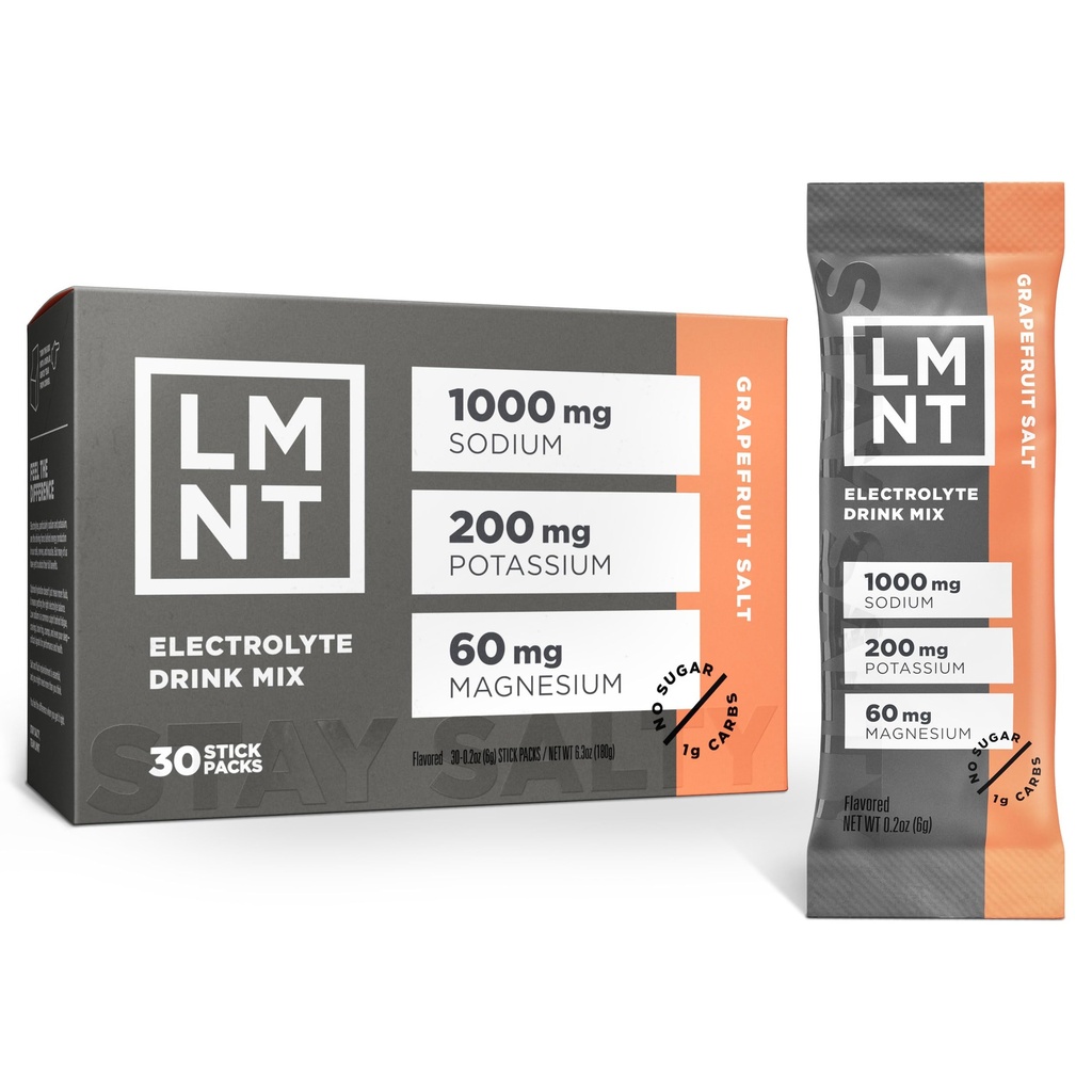 LMNT Zero Sugar Electrolytes - Grapeפרי Salt | Drink Mix | 30 Count Count
