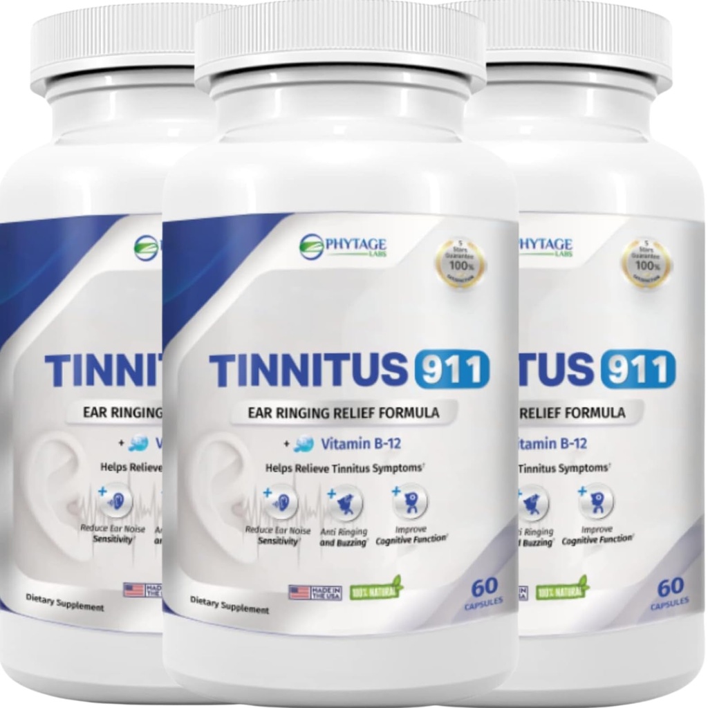 Tinnitus 911 - Tinnitus Relief תוספת - אוזן טבעת הקלה - 3 Pack