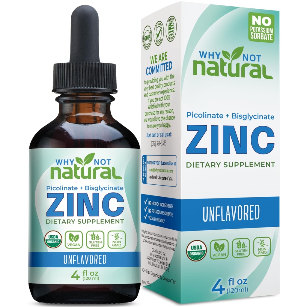 נוזל נוזלי נוזלי Znc טיפות תוספת עם Chelated Picolinate ו Bisglycinate, טבעוני