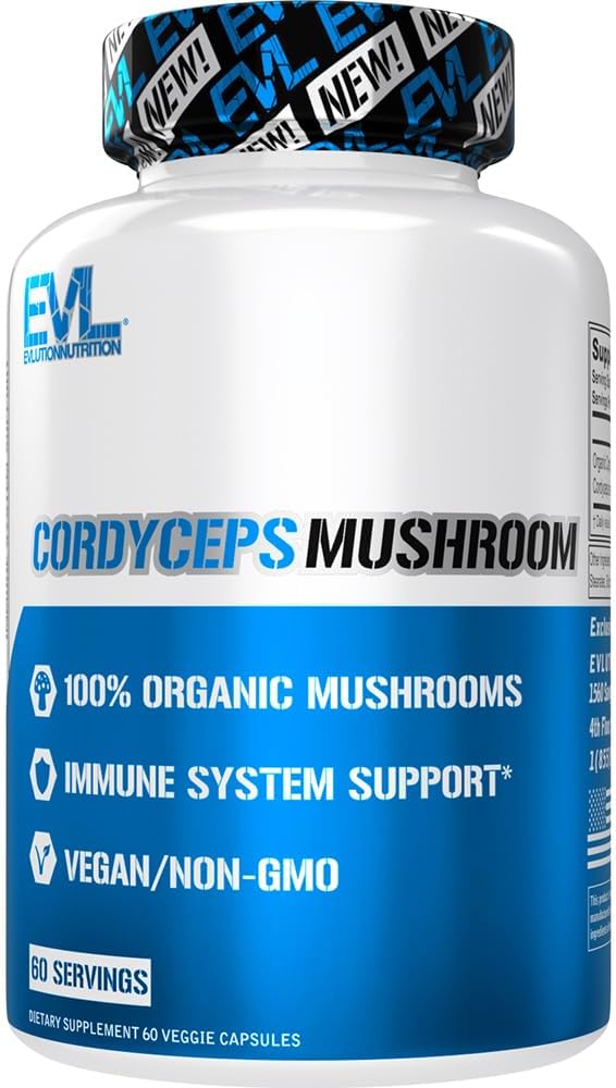 Oracle Nutrition Cordyceps Mushroom - Immune System and Heart Health Support - 500 מ"ג תוסף - 100% אורגני, טבעוני ו- non-GMO - עבור אנרגיה וביצועים - 60 משרתים