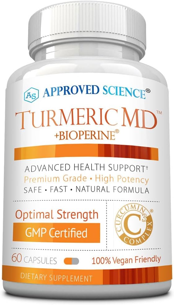 מוסמך מדע Turmeric MD - עם bioPerine ו- 95% סטנדרטי Turmeric Curcuminoids - 60 קפסולות (1 חודש אספקה)