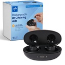 Medline Rechargeable OTC שמיעה איידסs, שחור, In-the-Ear, 4 הגדרות סביבתיות, מים עמידים, נפח מכוונן, מילד כדי להפחית את אובדן השמיעה, Noise Reduction, אוזן קשבת