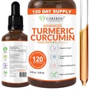 כורכום נוזלי עם bioperine עבור Absorption משופרת - תוסף Turmeric Curcumin לתמיכה משותפת - פלט Turmeric עם Black Pepper - 2 חודש אספקה - 4oz