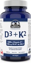 תוספי פסגה - ויטמין D3 K2, 180 Softgels - פורמולה כדי לעזור לך לשמור על עצמות בריאות, שיניים ושרירים - תמיכה גוף Calcium Absorption ולהפחית את הסיכון של Fractures