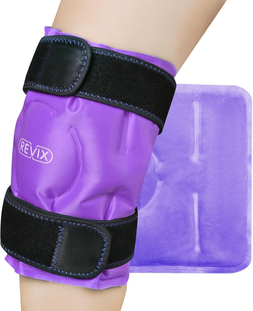 REVIX Knee Ice Pack for Injuries Reusable, Gel Ice Wrap with Cold Compress Therapy for Swelling, Bruises, Injuries, Arthritis, חיפוש ללא ידיים