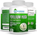 Aeternum Psyllium Husk Caps USA Made - Premium All Natural סיבים - 240 אבקת Husk כמוסות 725 Mg לכל משרת, תומך במערכת העיכול בריאה - כל טבעי 100% Soluble