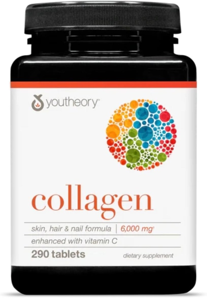 Youtheory Collagen, w / ויטמין C - 290 טבליות - חבילת 1
