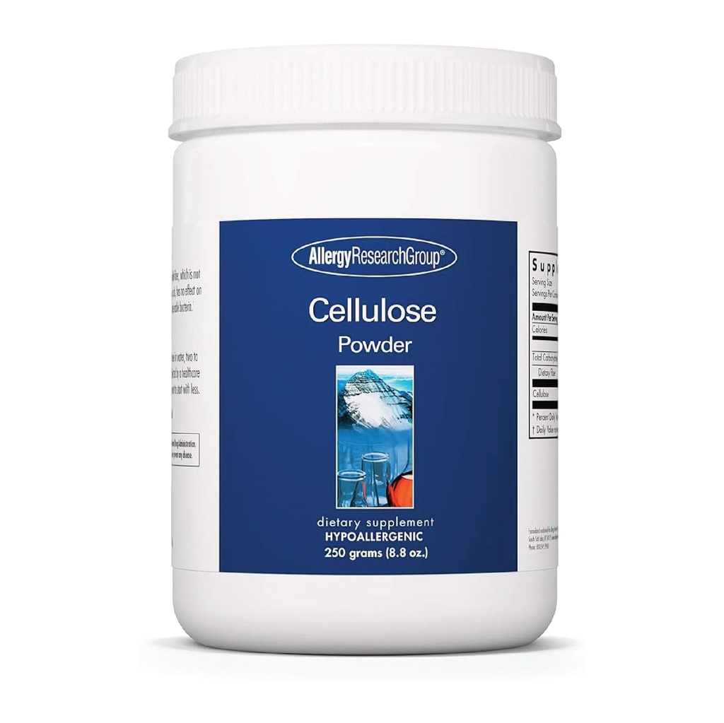 אבקת Allergy Research Group Cellulose - אבקת Microcrystalline Cellulose, 2000mg Insoluble סיבים, אבקת Cellulose, non-Fermentable, Hypoallergenic - 8.8 Oz Oz Oz Oz