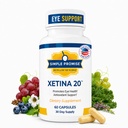Simple Promise - Xetina 20TM Lutein ו- Zeaxanthin תוספי מזון - תמיכה חיונית לבריאות העין עם ויטמינים E, Eyebright, Zinc, Grape Seed Extract, Rutin & Bilberry - 60 קפסולות